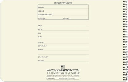 BookFactory Accounting Ledger Notebook/Large 10 Column Accounting Ledger Columnar (Ten Columns) Log Book - 17'' x 11'', 100 Pages, Wire-O Landscape Format (Made in USA)