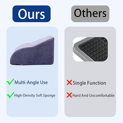 Opuvidity Foot Rest for Under Desk at Work Ergonomic Under Desk Footrest，Support Foot Pillow Double-Sided Footstool， for Office, Home & Gaming Leg Elevation Pillow Blue