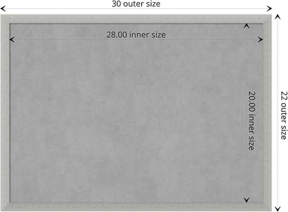 Amanti Art Silver Framed Magnetic Board 22x30 Medium Vision Board for use with Magnets, 100% Metal Sheet to Display Items as Office Decor or for Home Organization in mudroom, Kitchen or Kids Room