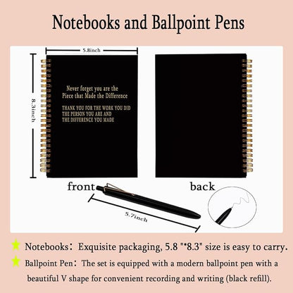 Appreciation Gifts Spiral Notebook with Pen Set - A5 College Ruled Lined Journal, Thank You Gifts for Coworkers Employees Teachers, Farewell Goodbye Gifts for Men Women, 80 Sheets Hardcover