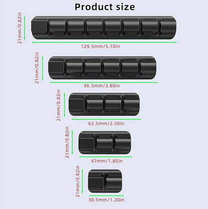 ITUGOU 11PCS Cable Management Cord Holder Organizer, Magnetic Cable Clips Adhesive Wire Keeper, Under Desk for Bedside Nightstand Table Desktop USB Wall Car Office Workspace Accessories (Black)