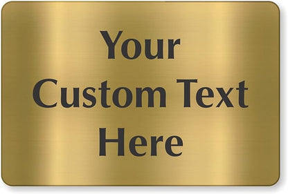 SmartSign Custom Brass Sign - 12" x 18", 40 mil REAL Bugle Brass Metal, Personalized Name Door Sign, Heavy-Duty Premium Engraved Door/Wall Mount Plaque for Business/Office, Gold and Black
