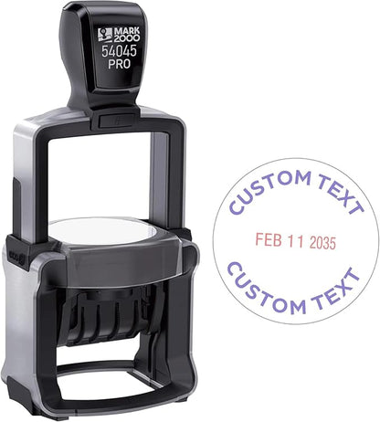 Mark 2000 54045 Professional Self Inking Round Date Stamp with Custom Text