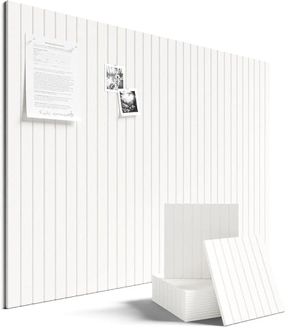 Fluxynara Large Felt Bulletin Board 48" x 36" Cork Board Alternative-12 Pack with 70 Safe Removable Adhesive Tabs, Cork Boards for Walls Cork Board for Home Office Classroom Pin Board (Milky White)