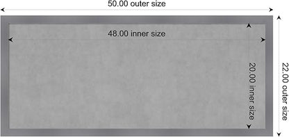 Amanti Art Grey Framed Magnetic Board 22x50 Oversize Vision Board for use with Magnets, 100% Metal Sheet to Display Items as Office Decor or for Home Organization in mudroom, Kitchen or Kids Room