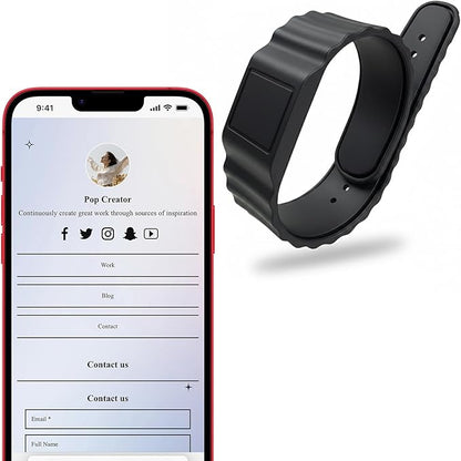 Digital Business Card Wristband - NFC Business Card - Social Media Sharing & Instant Contact - Tap to Share NFC - Suitable for Office, Social Media, Campus, for iOS & Android - 1pc
