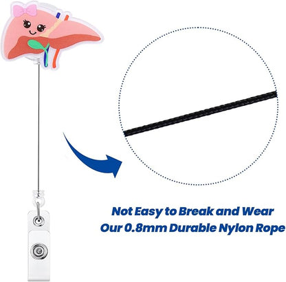 Funny Liver Nurse Badge Reel | Cute Retractable ID Card Hepatologist Badge Holder | Name Tag Medical Work Badge Clip for Hepatobiliary Transplant Surgeon Gastroenterologist RN PA NP Pediatric Doctor