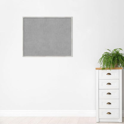 Amanti Art Silver Framed Magnetic Board 33x41 X-Large Vision Board for use with Magnets, 100% Metal Sheet to Display Items as Office Decor or for Home Organization in mudroom, Kitchen or Kids Room