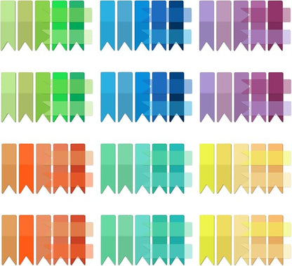 Temiary 1200 Pcs Transparent Sticky Index Tabs for Bible Study, Multicolor | Translucent Arrow Flag Tab Sticky Notes for Bookmarks Bible Tabs Notebook School Supplies