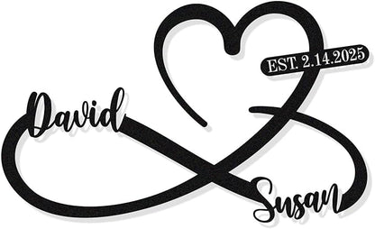 Custom Metal Heart and Infinity Wall Art Valentines Day Wedding Gifts Housewarming Gift Love Metal Sign Infinity Metal Sign Heart Metal Wall Art Love Heart Metal Sign