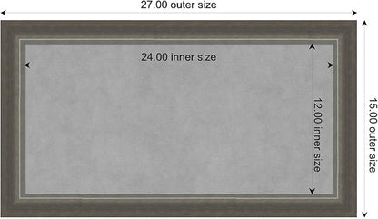 Amanti Art Silver Framed Magnetic Board 15x27 Small Vision Board for use with Magnets, 100% Metal Sheet to Display Items as Office Decor or for Home Organization in mudroom, Kitchen or Kids Room