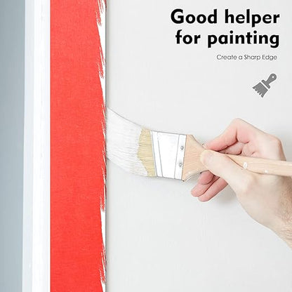 KIWIHUB Red Painters Tape,1” x 60 Yds x 5 Rolls (300 Yards Total) - Medium Adhesive Masking Tape for Painting,Labeling,DIY Crafting,Decoration and School Works