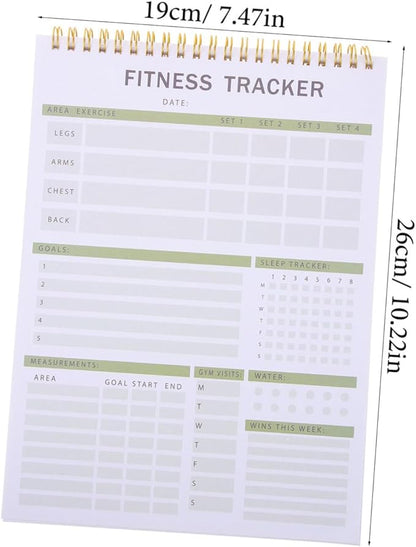 VICASKY Fitness Journal Notebook for Daily Training Sturdy Workout Planner Goal Setting 12-Month Fitness Agenda Notepad for Men Women Gym Enthusiasts