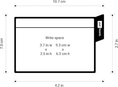 PATboard Scrum Board and Kanban Board - 16 Task Cards Medium - with nanocups® for Glass - Lime