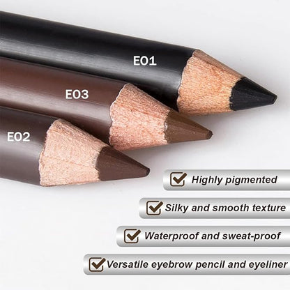 6Pcs Brown Eyebrow Pencils for Women, Wooden Hard-Core Eyebrow and Eyeliner Pencil, Long Lasting Waterproof and Sweat-Proof, Beginner Makeup Brow Pencil With Pencil Sharpener (Brown, 6Pcs)