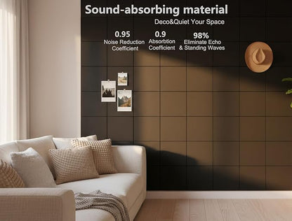 G Gamit Large Felt Wall Tiles Bulletin Board,Large Cork Board Alternative with 30 Pushpins,8-Pack Felt Pin Board with 56 Safe Removable Adhesive Tabs for Home Office School (Black)