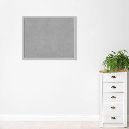 Amanti Art Silver Framed Magnetic Board 35x43 X-Large Vision Board for use with Magnets, 100% Metal Sheet to Display Items as Office Decor or for Home Organization in mudroom, Kitchen or Kids Room