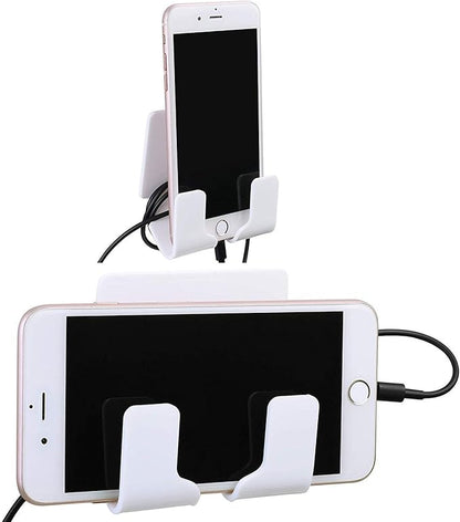 TXEsign Adhesive Wall Phone Holder Mount for Smartphones iPhone External Battery Wall Holder Mount (White)