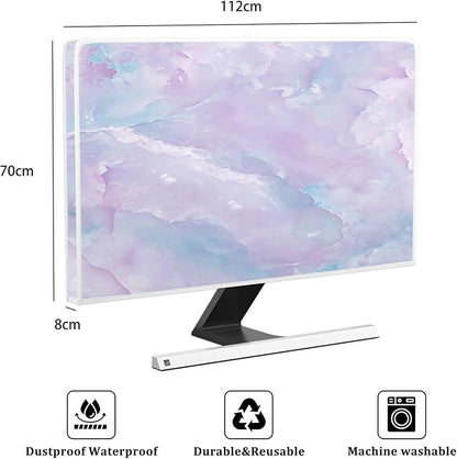 Baocicco Violet Marble Waterproof 45, 46, 47, 48 Inch TV Dust Cover Anti-Static Dustproof Abstract Creative Desigen Television Accessories TV LCD Screen Texture TV Decoration for LED LCD OLED TVs