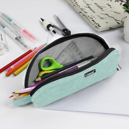 Gloppie Pencil Pouch - Practical Pencil Case, Aesthetic Simple Pencil Bag, Small Pen Holder, Back to School Supplies for Girls Boys, Green