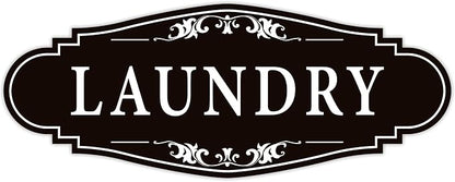 Laundry Room Door Sign for Business and Home，Self-adhesive Waterproof Cute Laundry Room Door Sticker Decals for House, Apartment, Hotel Laundromat Decor（Black）