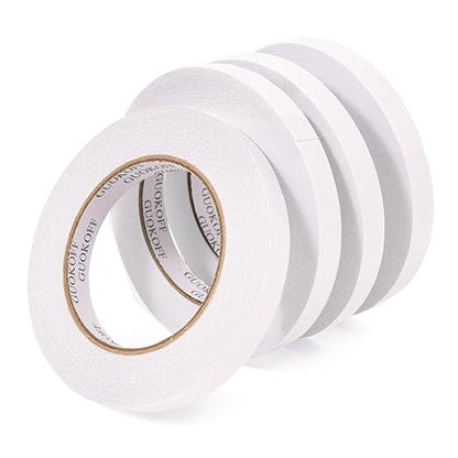 GUOKOFF Double Sided Tape 1/2 Inch x 40 Yards - 4 Rolls, Strong Adhesive Double Sided Sticky Tape, Two Sided Tapes, Multipurpose Tape for Arts, DIY, Crafts, Scrapbooking