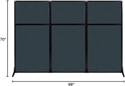 Versare Workstation Partition | Portable Wall Divider | Modern Office Cubicle | Free Standing Privacy Screen | Flexible Work Space | 99" x 70" Blue Spruce Fabric Panels