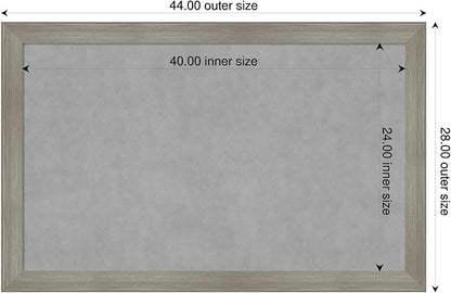 Amanti Art Grey Framed Magnetic Board 28x44 Large Vision Board for use with Magnets, 100% Metal Sheet to Display Items as Office Decor or for Home Organization in mudroom, Kitchen or Kids Room