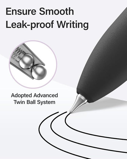 inkipen- 8 Pack Pens, Gel pens Black Ink, Fine Point(0.5mm),Quick-Drying Smooth Writing,School and Office Supplies(black white)