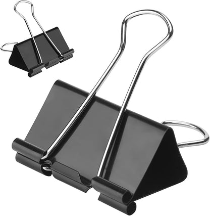 48 Pack Extra Large Binder Clips 2 Inch Paper Clip Large Binding Clip, Jumbo Paperclips Bulk, Heavy Duty Big Paperwork Clamp Black, School Teachers Office and Kitchen Home Supplies