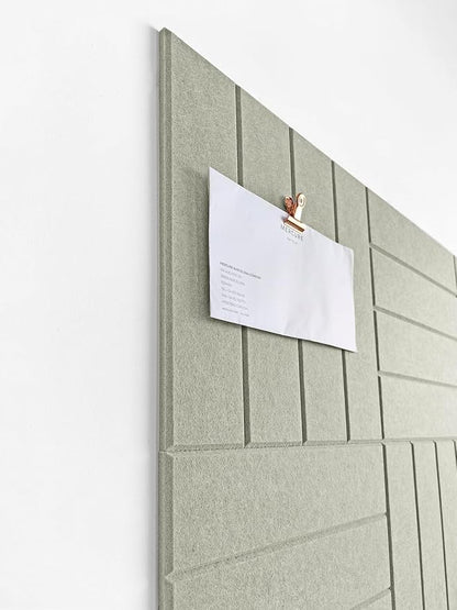 DECORITA Felt Bulletin Board Tiles | Modern Cork Board Alternative | Large Cork Boards for Walls | Aesthetic Felt Wall Panels for Office & Home Decor | Pinboard & Photo Board (12-Pack) | Sage