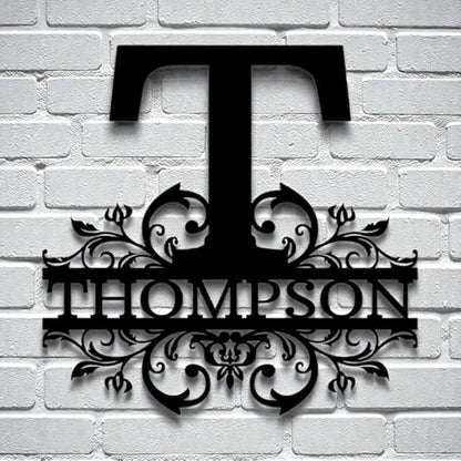 Custom Metal Signs | Personalized Monogram Name Sign | Outdoor Wall Art for Family Name | Custom Name Metal Sign, Last Name, Anniversary, Wedding Gifts for Women, Wife, Parents, couple (Design 9)