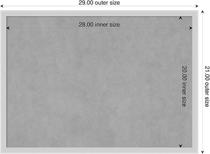 Amanti Art Silver Framed Magnetic Board 21x29 Medium Vision Board for use with Magnets, 100% Metal Sheet to Display Items as Office Decor or for Home Organization in mudroom, Kitchen or Kids Room