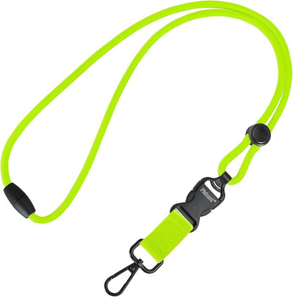 Fishent Breakaway Neck Lanyards for ID Badges, Adjustable Durable Heavy Duty Lanyard with Detachable Buckle for Keys Holder (Neon)