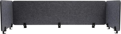 ReFocus Raw Clamp-On Acoustic Desk Divider Mounted Privacy Panel Set – Reduce Noise & Visual Distractions for Office, Study (Anthracite Gray, 2× Long (59"×16") + 4× Short (23.6"×16"))