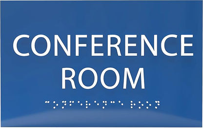 ADA CENTRAL SIGNS - 6" X4" Conference Room Sign - ADA Compliant Tactile Graphics Grade 2 Braille Text Privacy Sign | Wall Mount Plastic Meeting Signs For Schools, Hospitals, Offices, and Apartments