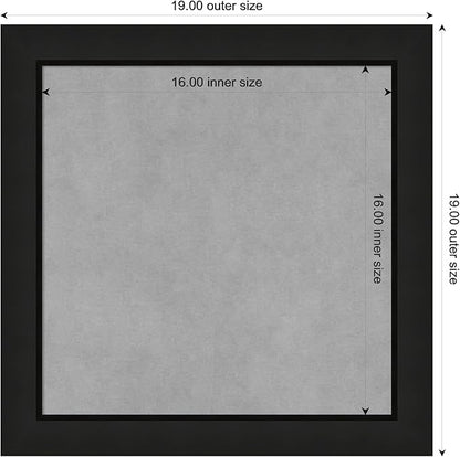 Amanti Art Black Framed Magnetic Board 19x19 Small Vision Board for use with Magnets, 100% Metal Sheet to Display Items as Office Decor or for Home Organization in mudroom, Kitchen or Kids Room