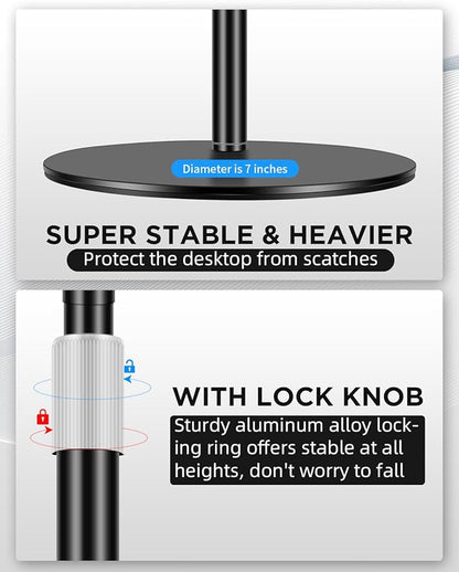 Nycetek Webcam Stand, Light Stand Tripod with 360° Rotatable Ballhead for DSLR Camera, Ring Light, Webcam, Desktop Tripod for Video Recording, Shooting, Game Streaming, YouTube