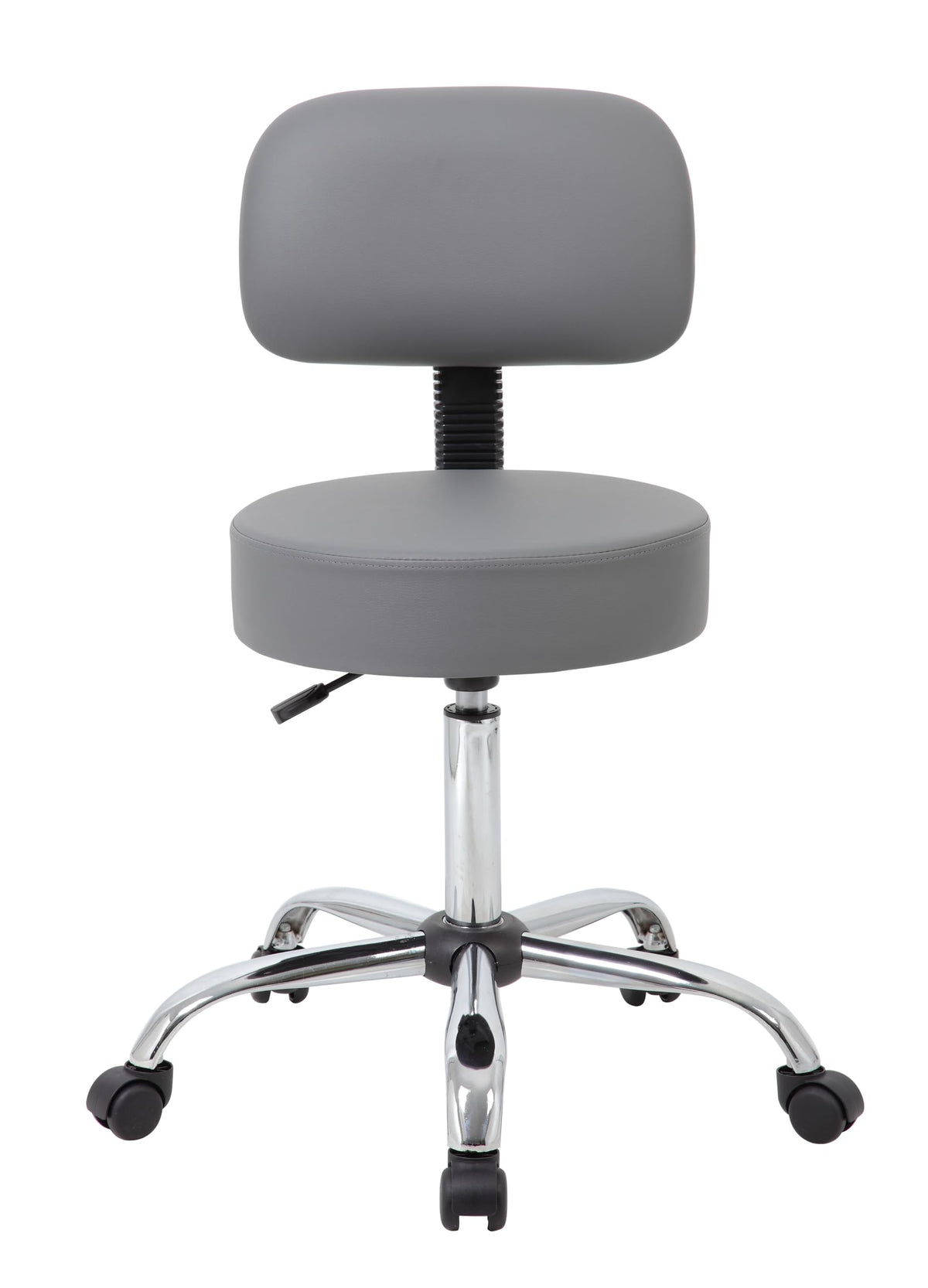 Be Well Medical Spa Professional Adjustable Drafting Stool with Back, Grey (B245-GY)