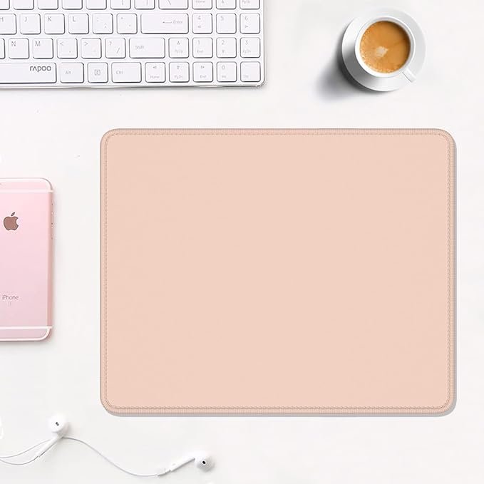 Auhoahsil Mouse Pad, 12 x 10 Inch Square Mousepad, 3mm Thick Rubber Mouse Mat with Pretty Design, Premium-Textured Non-Slip for Gaming Work Office Wireless Mouse Men Women, Orange Pink