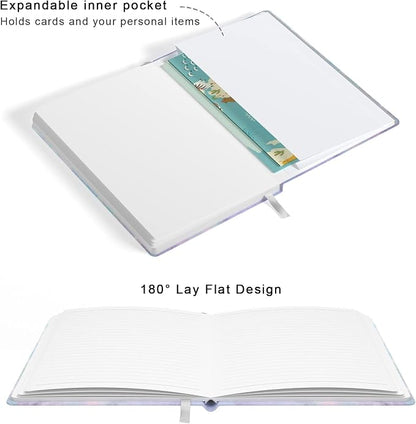 Lined Journal Notebook, Hardcover, Medium 5.7 x 8.4 in, 160 Pages Thick Paper, Cute Aesthetic A5 College Ruled Notebook for Journaling Writing Work Office School Women Men, Colorful Marble