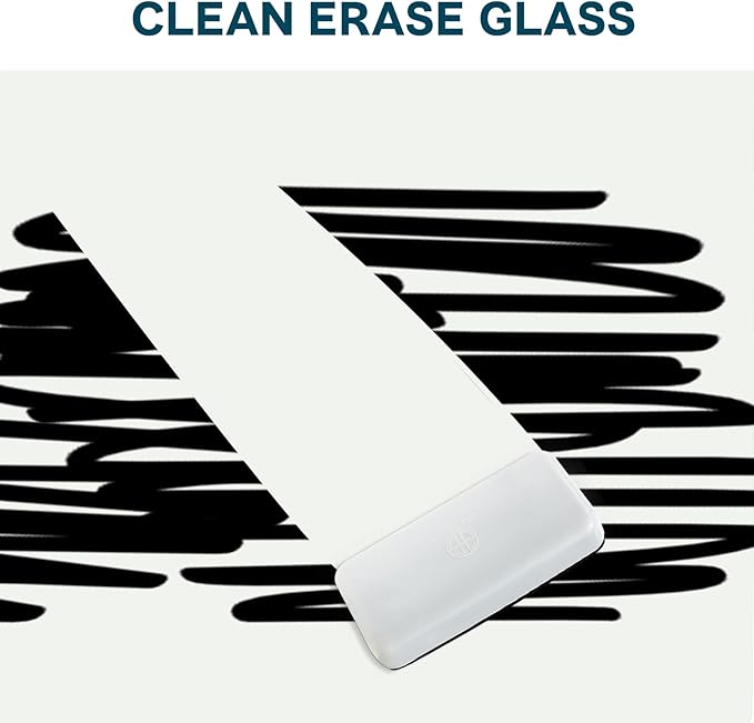J&J worldwide Magnetic Glass Whiteboard 6' x 4', Large Frameless White Boards for Walls 72 x 48 Inches, Large Dry Erase Board for Office, Home, School