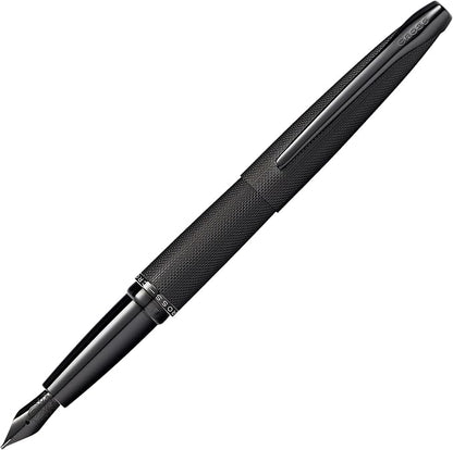 Cross ATX Brushed Black Stainless Steel Fine Nib Fountain Pen - Refillable Pen for Smooth Writing - Black Ink - Comfortable Grip - Long-Lasting - Professional Office Supplies