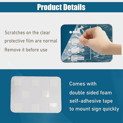 6x8 Inch Restrooms for Customer Only Sign Blue - Self-stick Door Wall Labels Sign for Offices Businesses House Home