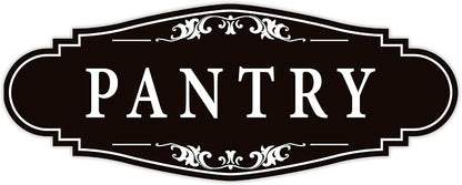 Pantry Door Sign Sticker for Kitchen, Self-adhesive Farmhouse Pantry Decor for Home，Waterproof Vinyl Food Storage Decals for House Area, Glass/Wooden Door, Restaurant （Black）