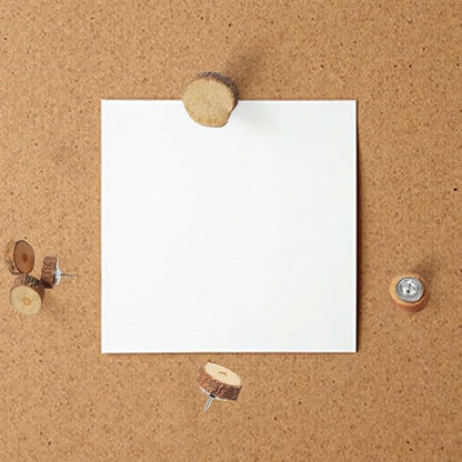 Wood Push Pins 80Pcs Set - Wooden Thumb Tacks for Cork Boards, Foam Boards, Map Calendar, Daily Use at Home Office