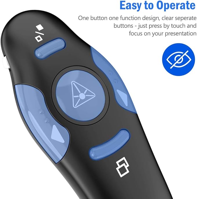 Presentation Remote Clicker, Wireless Presenter for PowerPoint Presentation Remote, RF 2.4GHz USB for Mac, Keynote, Computer, Laptop