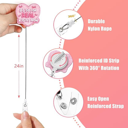 Aoryalps Retractable Badge Reel Holder Retractable with ID Clip for Nurse Nursing Name Tag Card Nursing Student Teacher Doctor Medical Assistant Work Office Clip-Gifts for Nurse