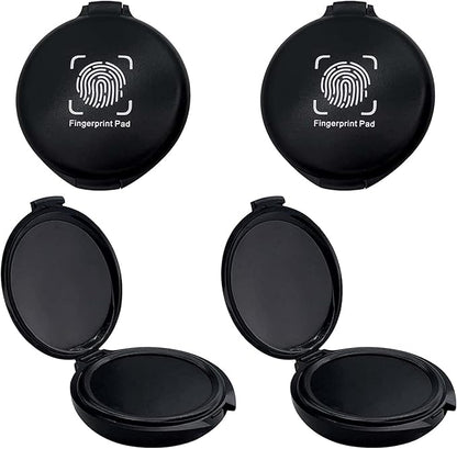 Fingerprint Ink Pad 2 Pack Black Thumbprint Ink Pad for Notary Supplies Mini Fingerprint Kit for Identification Security ID Fingerprint Cards Law Enforcement Fingerprint Office Contract Use
