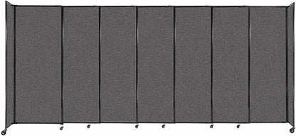 Versare Straightwall Sliding Portable Wall Partition | Freestanding Office Dividers | Locking Wheels | Temporary Room Separator | 15'6'' Wide x 6'10'' Tall Charcoal Gray Fabric Panels